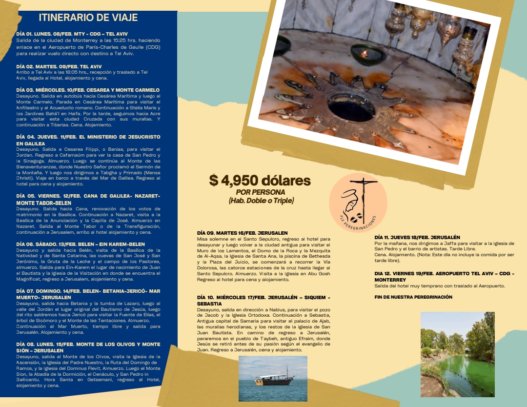 Itinerario Tierra Santa 2027 · FLF Peregrinaciones